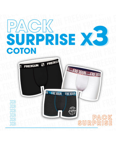 SURPRISE PACKAGE OF 3 COTTON MEN&#039;S BOXERS